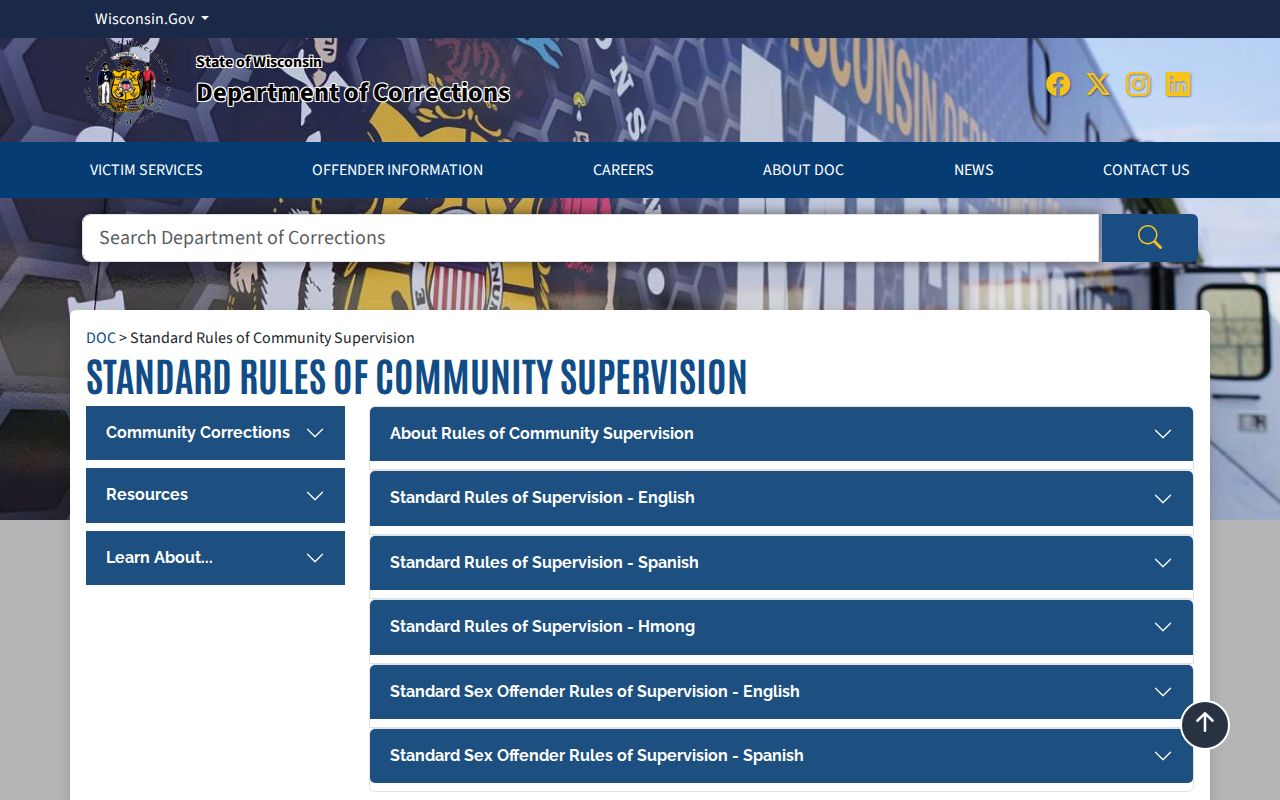 Rib Lake criminal history Wisconsin community supervision rules