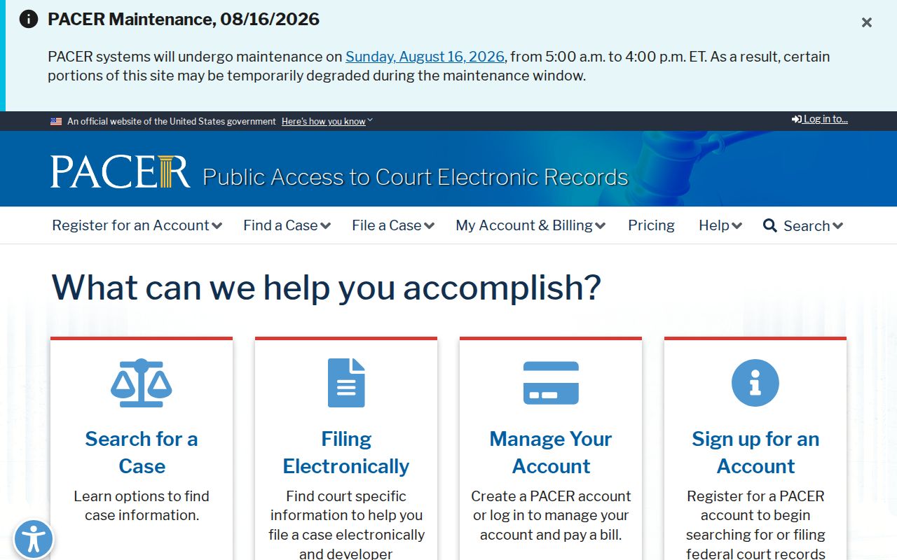 Stetsonville criminal history PACER federal court records
